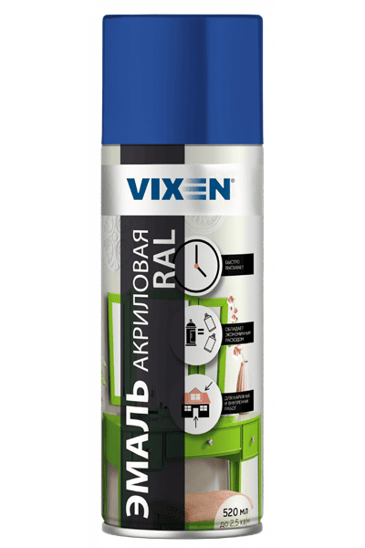 Эмаль акриловая VIXEN сигнально-синий RAL5005 520 мл