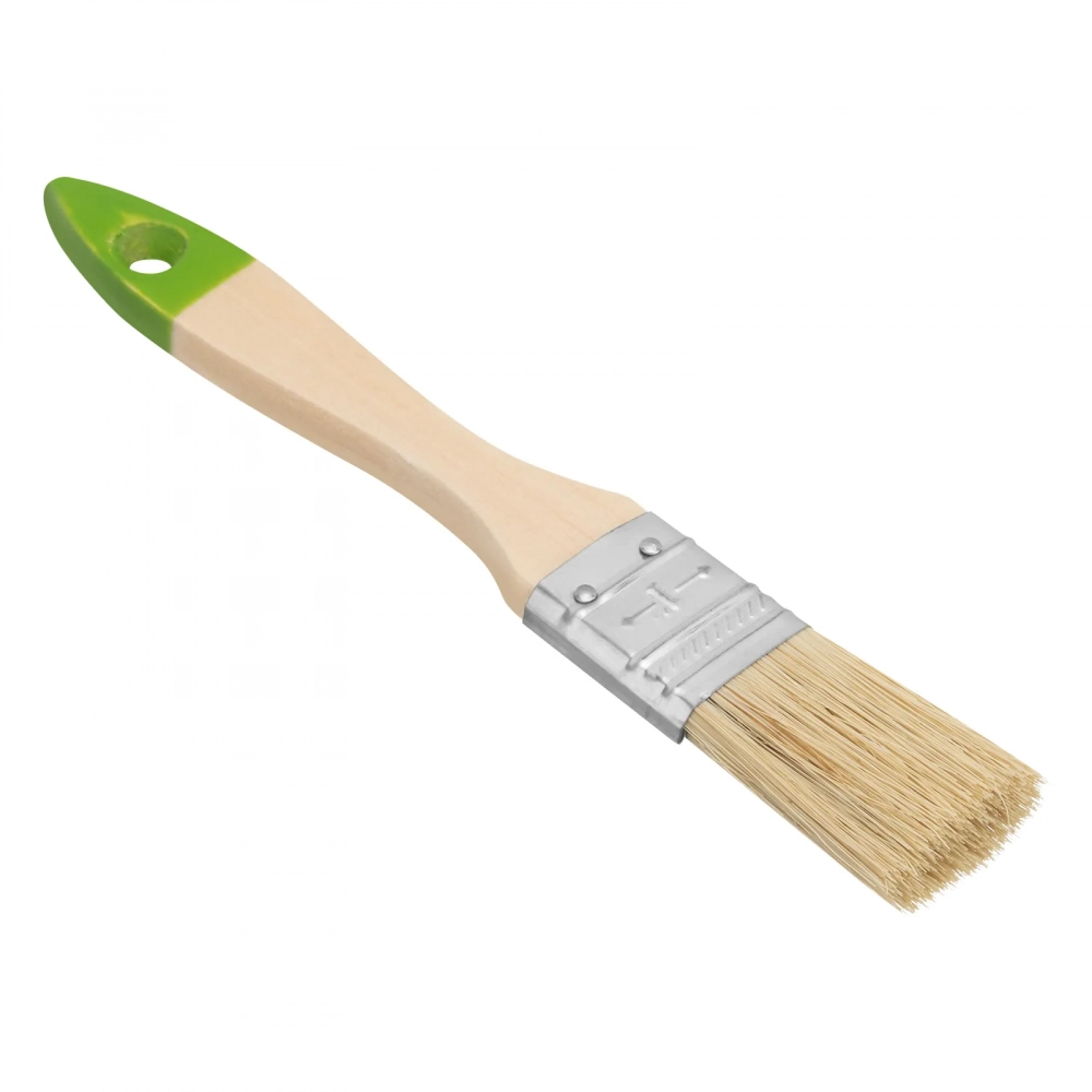Кисть плоская 25 мм, натуральная щетина, деревянная ручка Сибртех