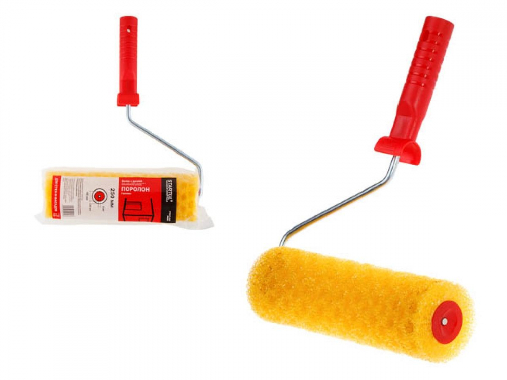 Валик поролоновый Структурный Горошек 250мм с ручкой 8мм STARTUL PROFI