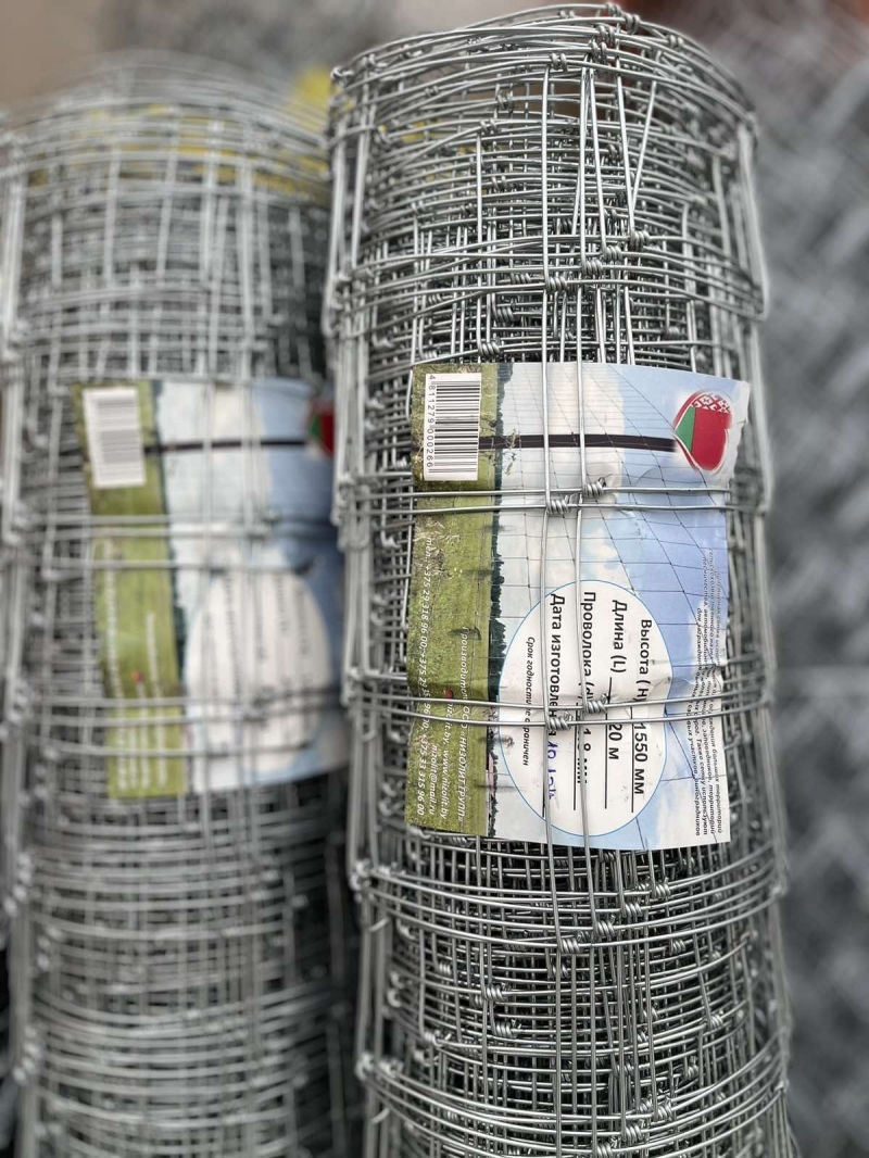 Сетка РАБИЦА шарнирная высота 1,85м диаметр проволоки 1,8мм, 20м (яч.6х75, 11х100, 2х150) ТУ