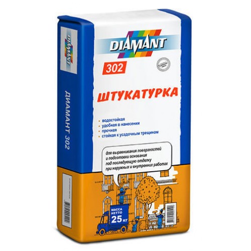 Diamant 302 - Цементная штукатурка для внутренних и наружных работ 25кг