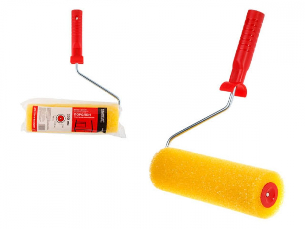 Валик поролоновый Структурный мелкопористый 250мм с ручкой 8мм STARTUL PROFI
