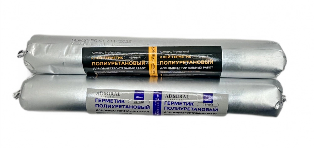 Клей герметик "колбаса" полиуретановый, серый, 960гр/600мл ADMIRAL